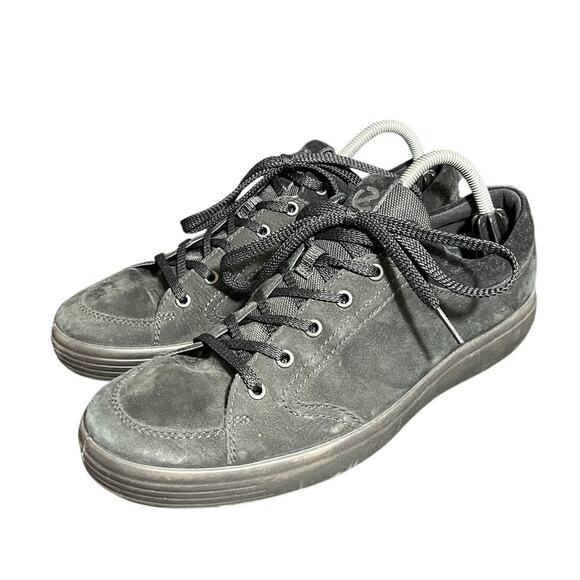 Ecco Mens Soft 7 Black Suede Casual Comfort Sneaker Shoes Size 44 US‎ 10-10.5